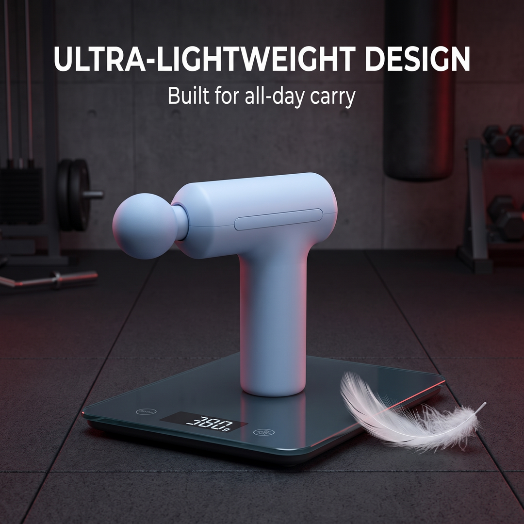 Professional Mini Percussion Massage Gun Portable Muscle Massager Brushless Silent Motor 3 Massage Heads Deep Tissue Relief Body Recovery Fitness