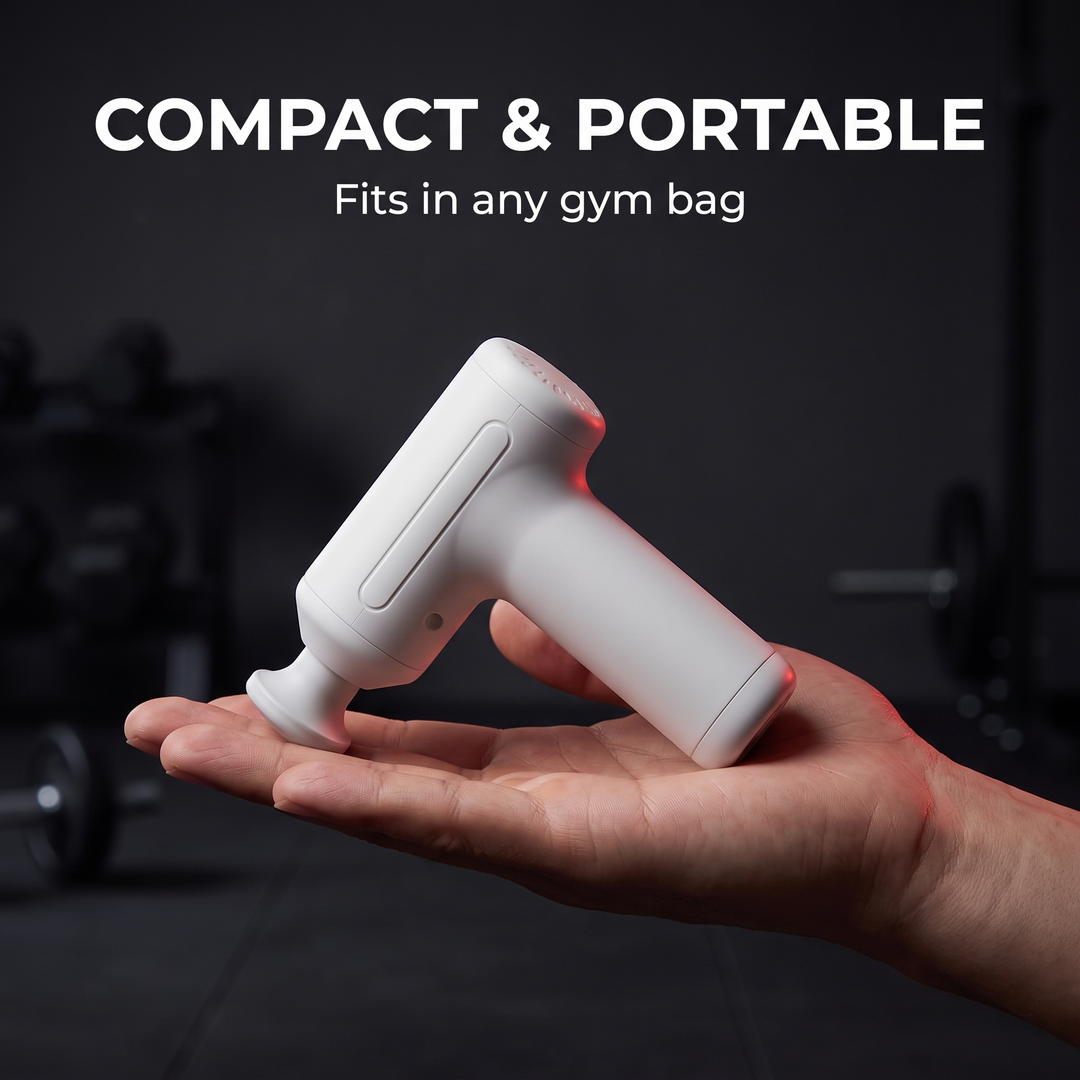 Professional Mini Percussion Massage Gun Portable Muscle Massager Brushless Silent Motor 3 Massage Heads Deep Tissue Relief Body Recovery Fitness