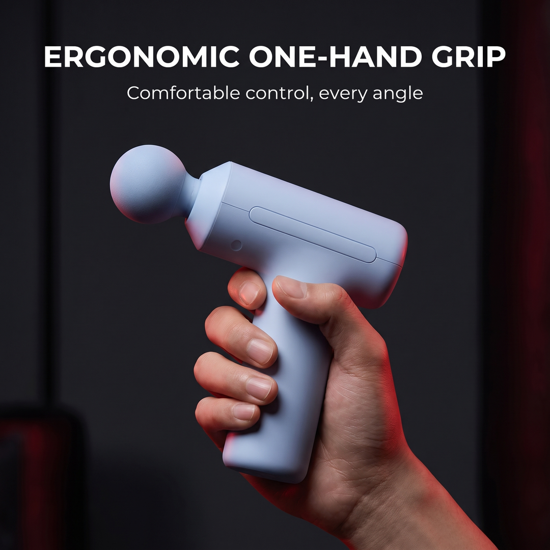 Professional Mini Percussion Massage Gun Portable Muscle Massager Brushless Silent Motor 3 Massage Heads Deep Tissue Relief Body Recovery Fitness