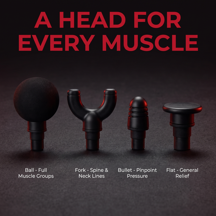 Professional Percussion Massage Gun Deep Tissue Muscle Recovery Handheld Massager 4 Massage Heads Home Gym Fitness Rehabilitation Body Massager