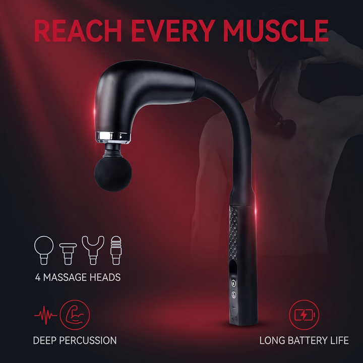 Professional Percussion Massage Gun Deep Tissue Muscle Recovery Handheld Massager 4 Massage Heads Home Gym Fitness Rehabilitation Body Massager