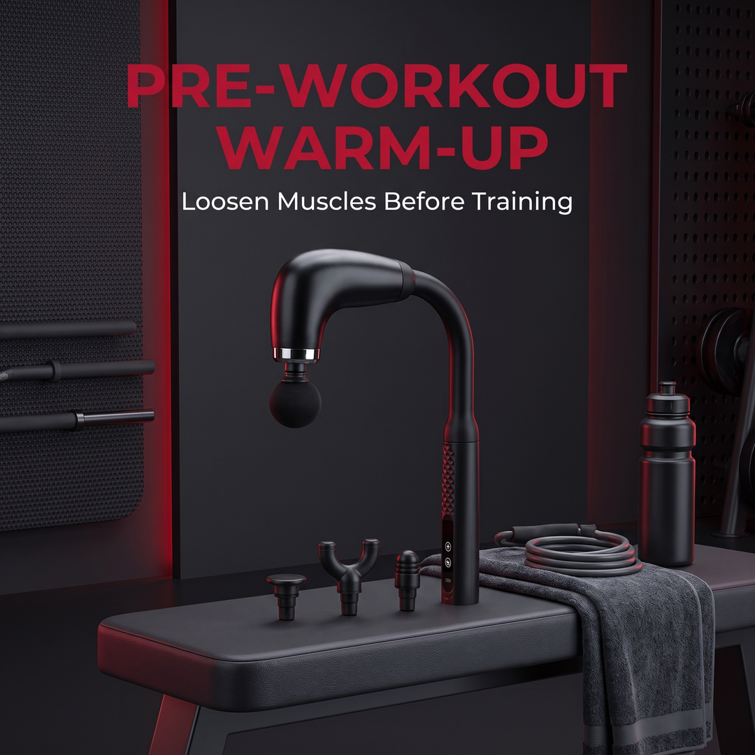 Professional Percussion Massage Gun Deep Tissue Muscle Recovery Handheld Massager 4 Massage Heads Home Gym Fitness Rehabilitation Body Massager