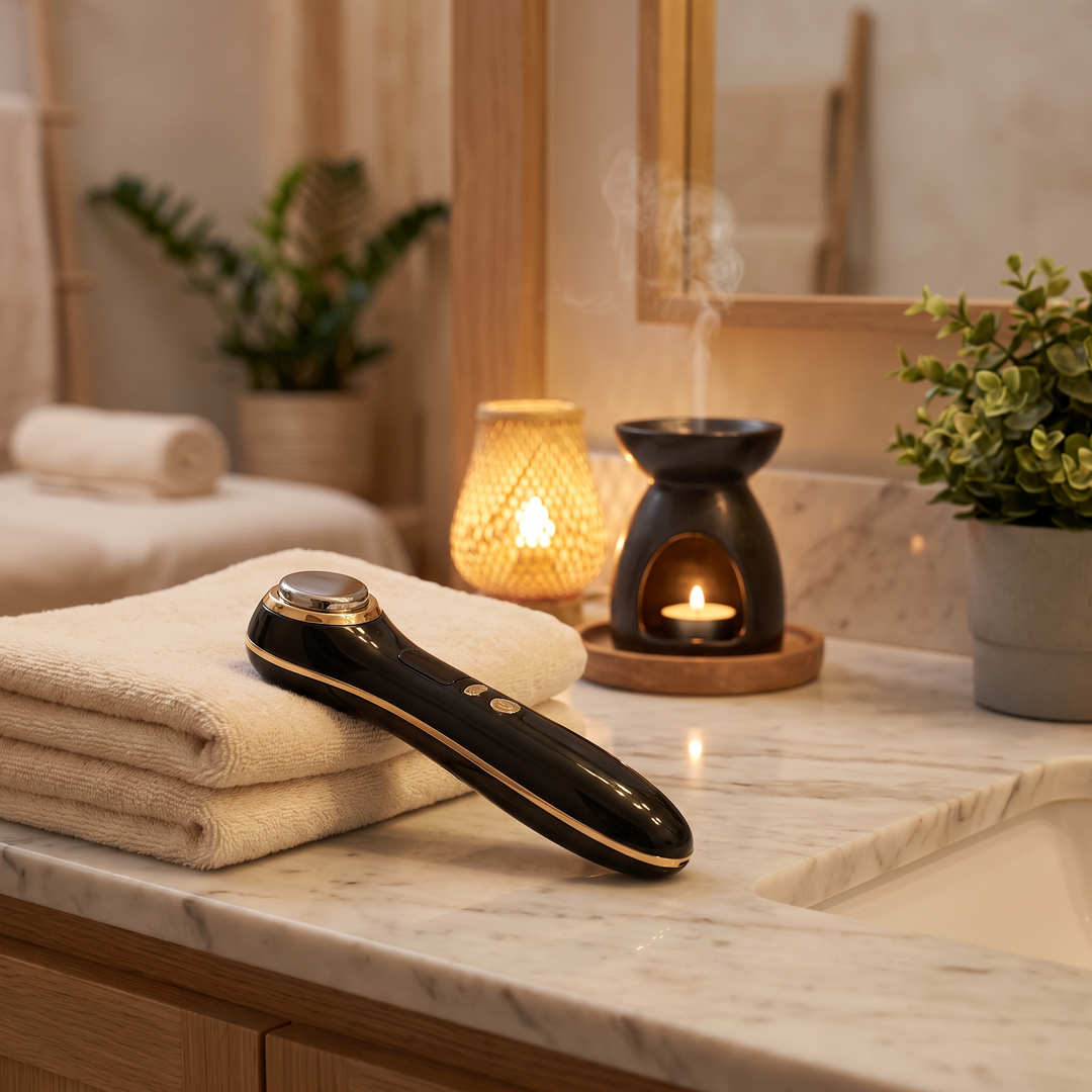 Professional Radio Frequency Body Contouring Machine LED Light Skin Tightening Cellulite Massager Fat Reduction Slimming Device for Home Use Body Shaping