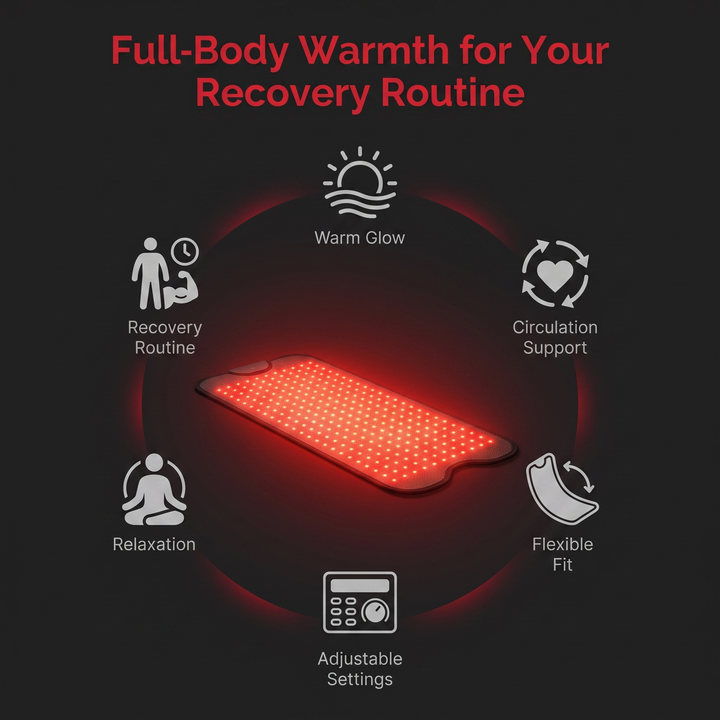 Professional Red Light Therapy Pad 660nm 850nm Dual Spectrum Near Infrared LED Light Therapy Device Portable Recovery Pad for Muscle Relief Body Wellness Home Use