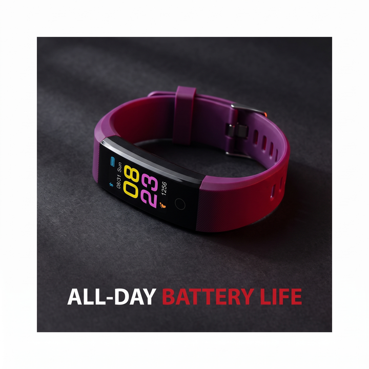 Professional Smart Fitness Band Heart Rate Blood Oxygen Blood Pressure Monitor Waterproof Activity Tracker Bracelet for Android and iOS