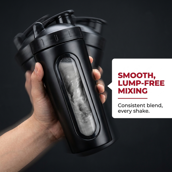 Professional Stainless Steel Shaker Bottle 700ml Protein Powder Mixing Cup with Scale Fitness Water Bottle for Gym Workout Sports Outdoor Use