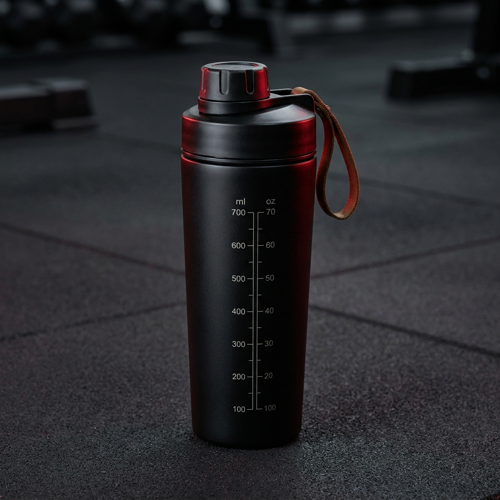 Professional Stainless Steel Shaker Bottle 700ml Protein Powder Mixing Cup with Scale Fitness Water Bottle for Gym Workout Sports Outdoor Use
