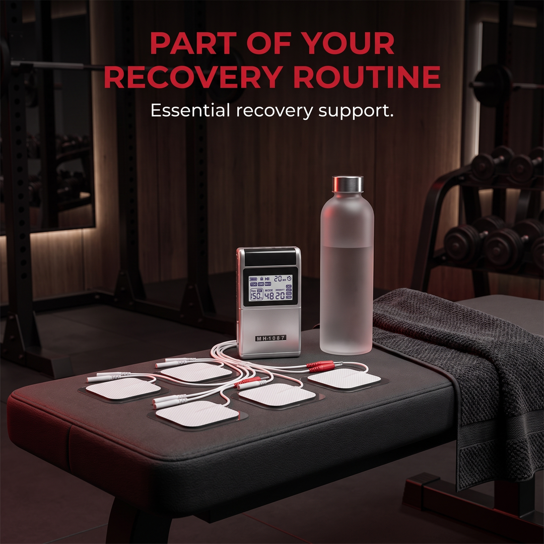 Professional TENS EMS Muscle Stimulator 4-Channel Rechargeable Electrotherapy Device Physiotherapy Pain Relief Massage Machine Home Gym Recovery Rehabilitation