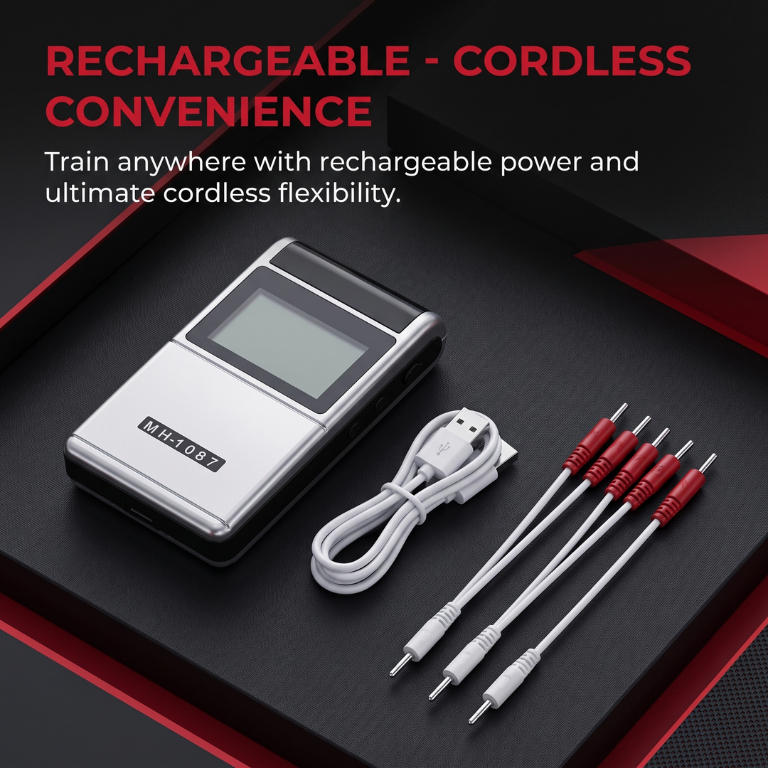 Professional TENS EMS Muscle Stimulator 4-Channel Rechargeable Electrotherapy Device Physiotherapy Pain Relief Massage Machine Home Gym Recovery Rehabilitation