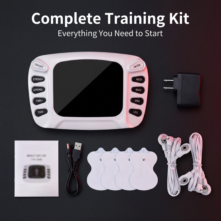 Professional TENS EMS Muscle Stimulator Electrotherapy Device 8 Modes 15 Intensity Levels Pain Relief Muscle Recovery Physiotherapy Unit Home Gym