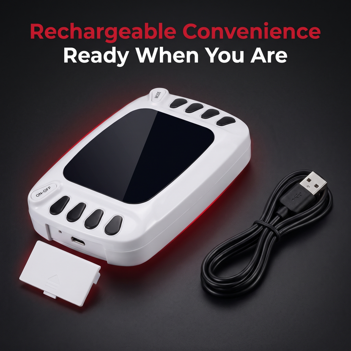 Professional TENS EMS Muscle Stimulator Electrotherapy Device 8 Modes 15 Intensity Levels Pain Relief Muscle Recovery Physiotherapy Unit Home Gym