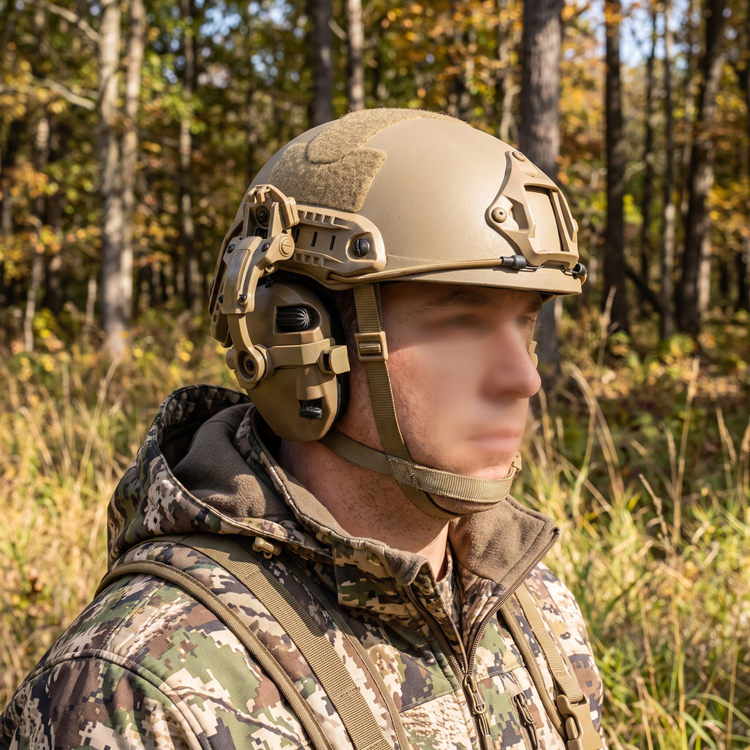 Professional Tactical Helmet Headset Active Noise Cancelling Ear Protection Shooting Hunting Hearing Defender Helmet Mounted Headphones