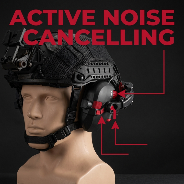 Professional Tactical Helmet Headset Active Noise Cancelling Ear Protection Shooting Hunting Hearing Defender Helmet Mounted Headphones