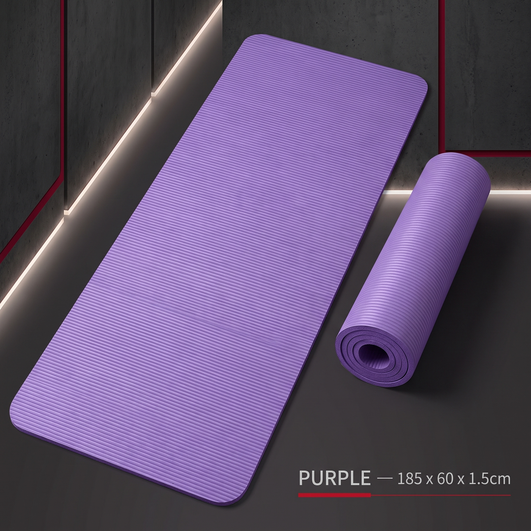 Professional Thick Exercise Mat Non-Slip Yoga Mat Pilates Fitness Training Mat with Carrying Strap for Floor Exercises Stretching Home Workout