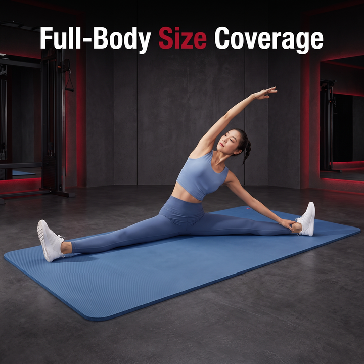 Professional Thick Exercise Mat Non-Slip Yoga Mat Pilates Fitness Training Mat with Carrying Strap for Floor Exercises Stretching Home Workout
