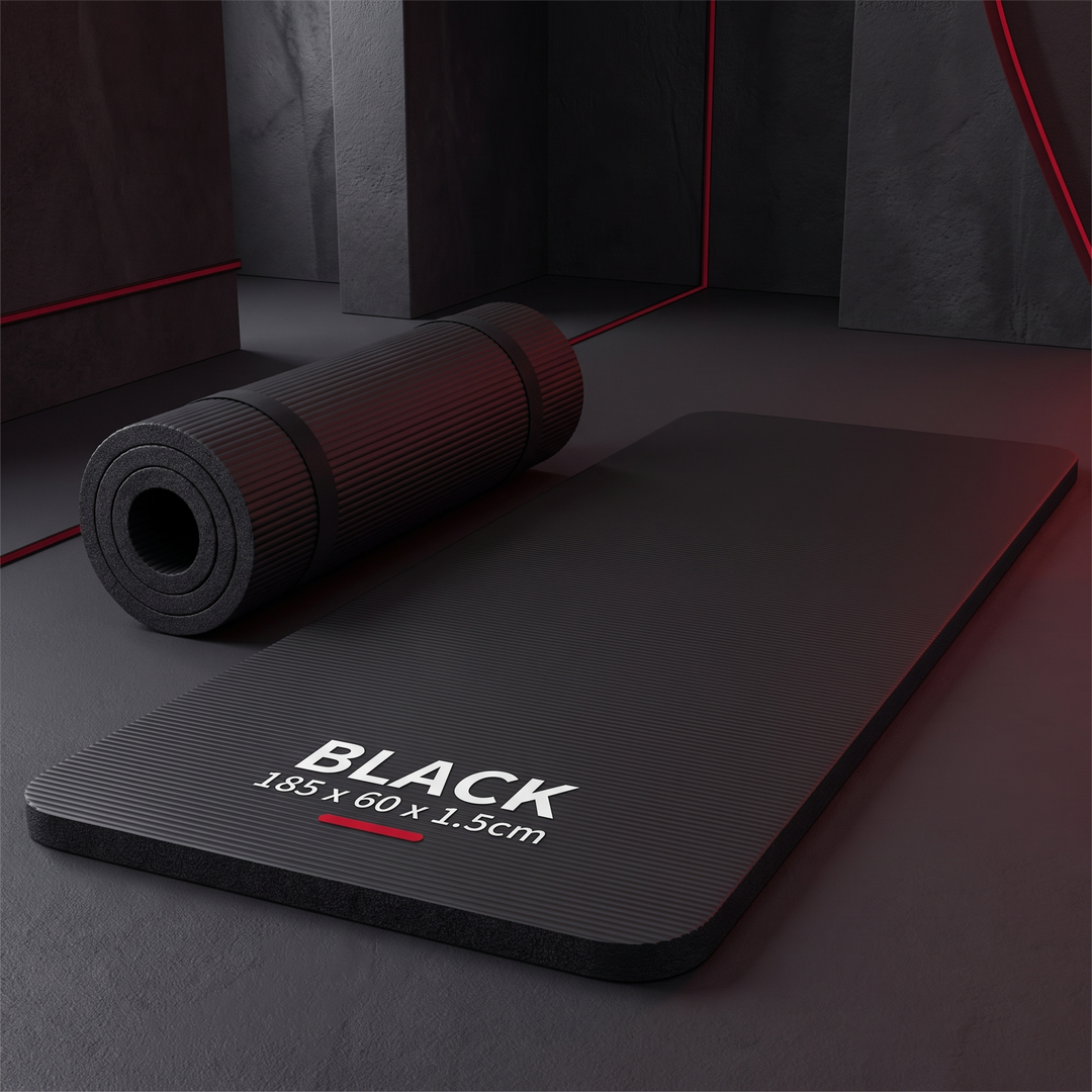 Professional Thick Exercise Mat Non-Slip Yoga Mat Pilates Fitness Training Mat with Carrying Strap for Floor Exercises Stretching Home Workout