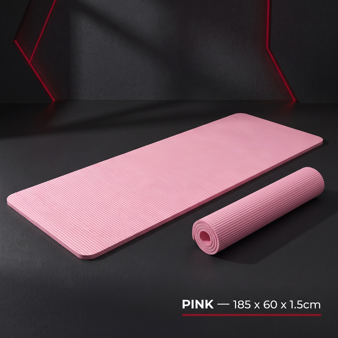 Professional Thick Exercise Mat Non-Slip Yoga Mat Pilates Fitness Training Mat with Carrying Strap for Floor Exercises Stretching Home Workout