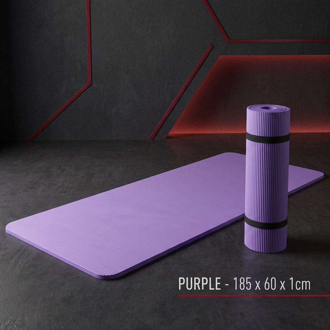 Professional Thick Exercise Mat Non-Slip Yoga Mat Pilates Fitness Training Mat with Carrying Strap for Floor Exercises Stretching Home Workout
