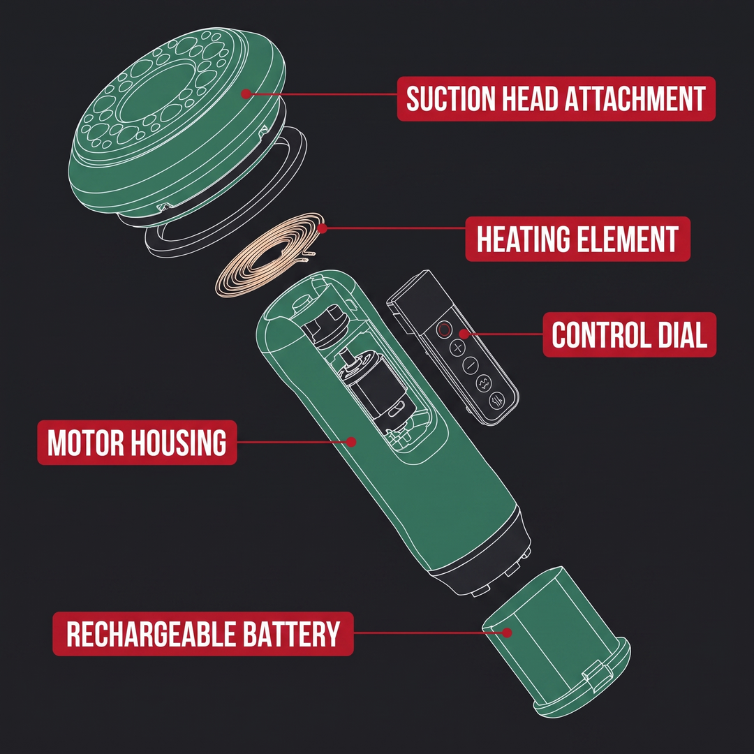 Professional Vacuum Suction Body Massager Handheld Cupping Device with Heating for Belly Back Cellulite Massage Recovery Sculpting Home Use