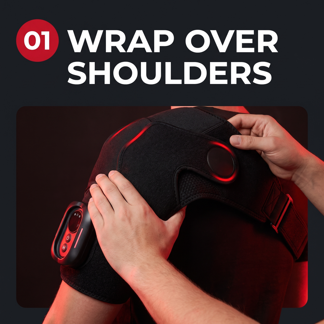 Professional Vibration Shoulder Massage Belt with Heat Therapy Adjustable LED Heating Shawl Wrap for Neck Shoulder Back Muscle Recovery Home Use