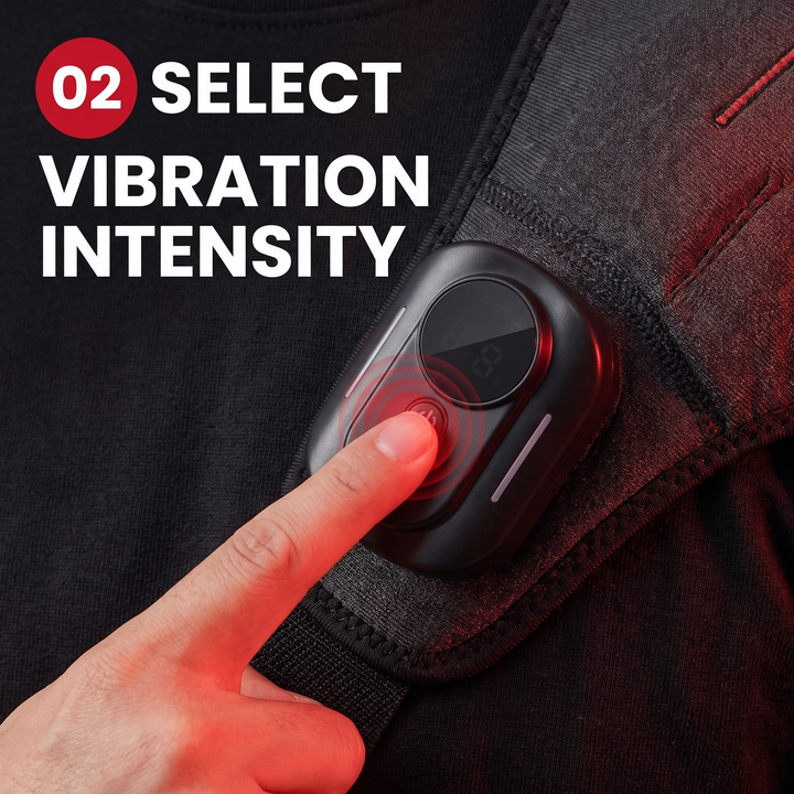 Professional Vibration Shoulder Massage Belt with Heat Therapy Adjustable LED Heating Shawl Wrap for Neck Shoulder Back Muscle Recovery Home Use
