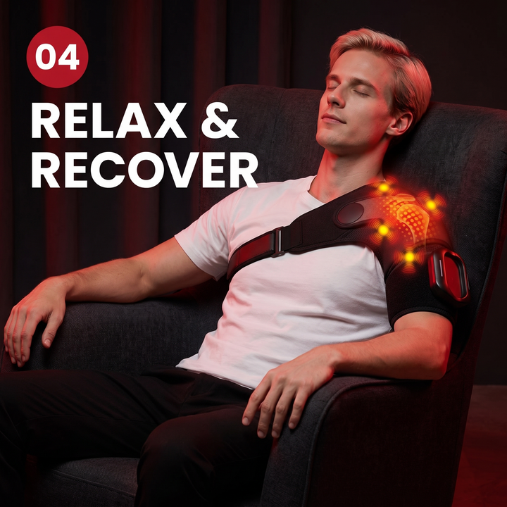 Professional Vibration Shoulder Massage Belt with Heat Therapy Adjustable LED Heating Shawl Wrap for Neck Shoulder Back Muscle Recovery Home Use