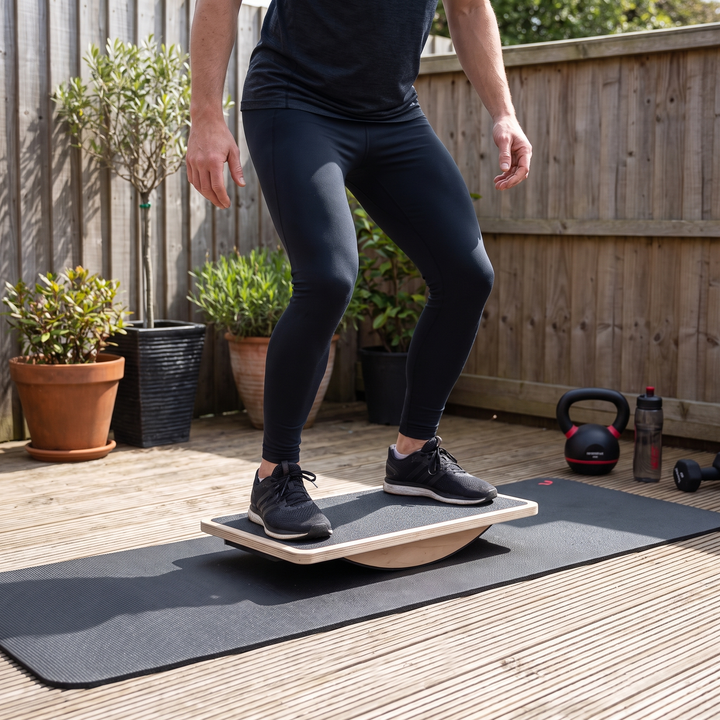 Professional Wooden Balance Board Square Anti-Slip Balance Training Board for Coordination Stability Core Strength Home Office Gym Yoga Rehabilitation Fitness