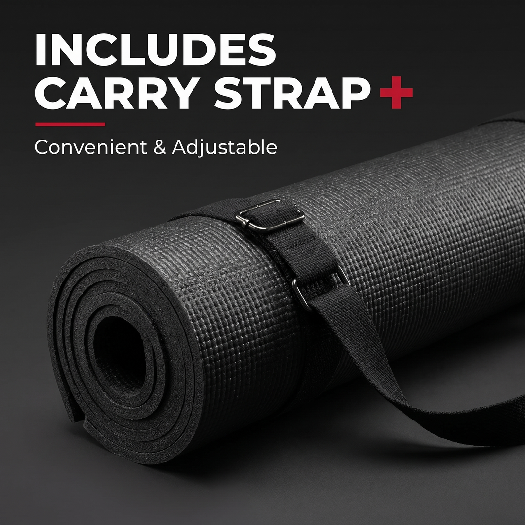 Professional Yoga Mat Extra Thick 10mm Non-Slip NBR Exercise Mat with Carry Strap Pilates Gym Workout Fitness Mat 183cm x 61cm