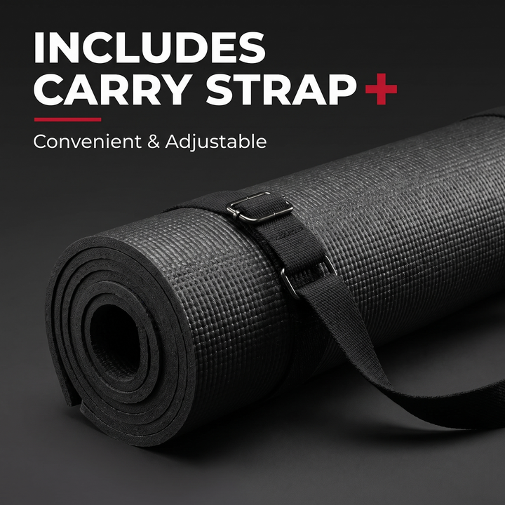Professional Yoga Mat Extra Thick 10mm Non-Slip NBR Exercise Mat with Carry Strap Pilates Gym Workout Fitness Mat 183cm x 61cm