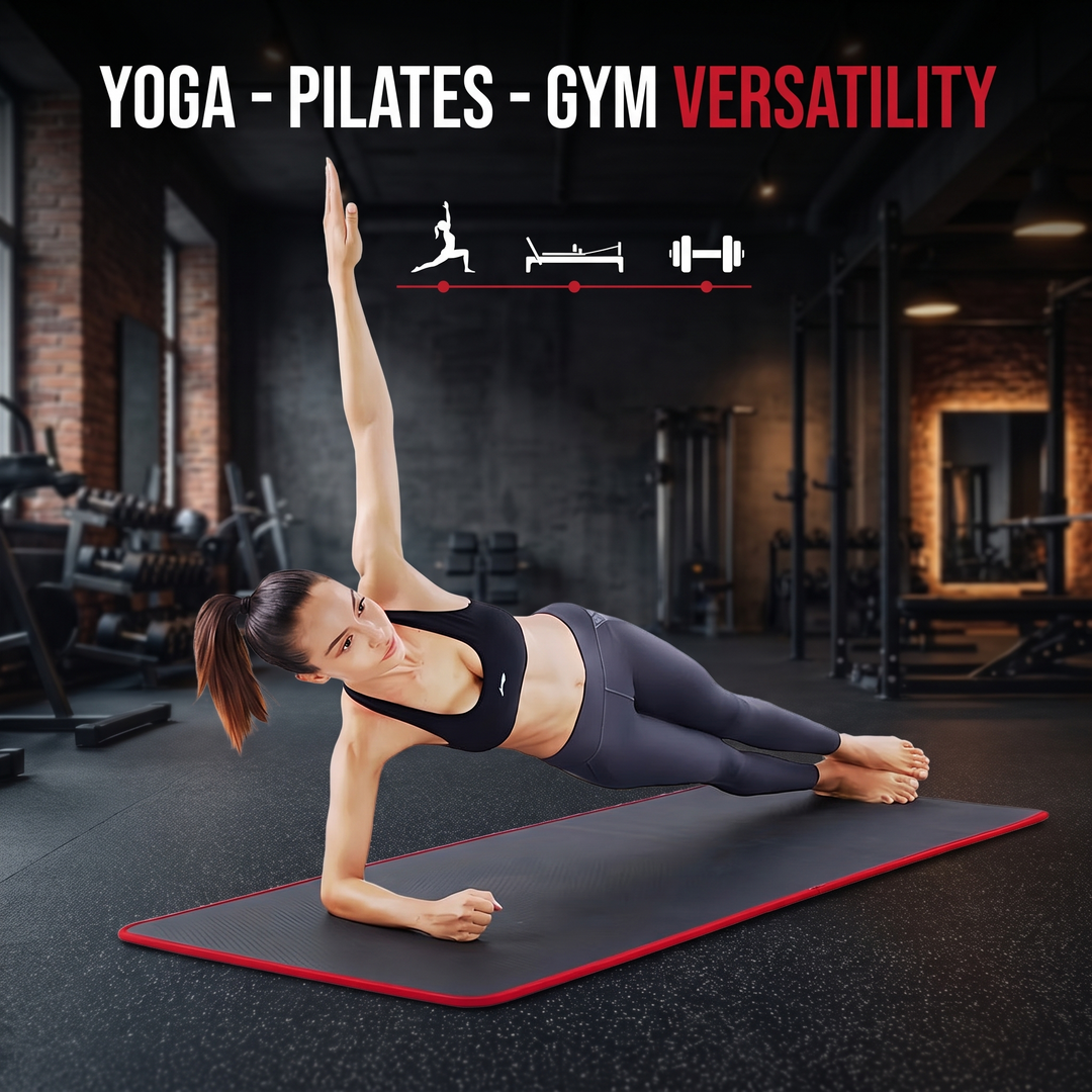 Professional Yoga Mat Extra Thick 10mm Non-Slip NBR Exercise Mat with Carry Strap Pilates Gym Workout Fitness Mat 183cm x 61cm