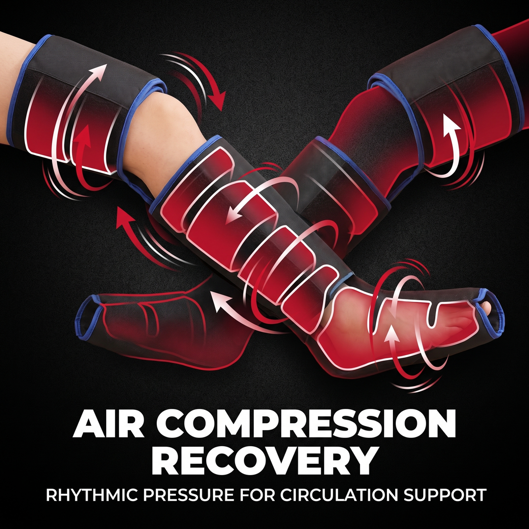 Rechargeable Leg Massager with Heat and Air Compression Adjustable Wrap for Circulation Support Muscle Recovery and Pain Relief Home Use
