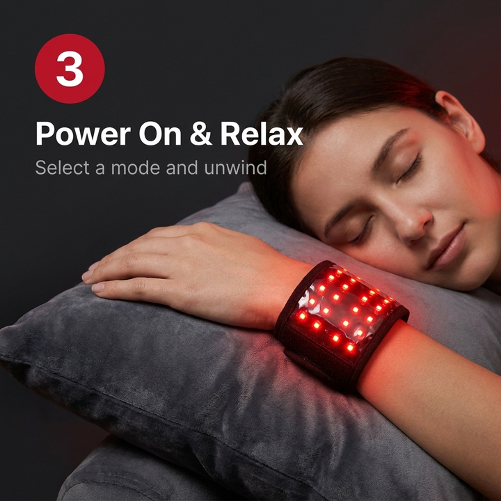 Rechargeable Red Light Therapy Wrist Wrap 48 LED Red and Infrared Light Hand Wrist Finger Joint Support Recovery Device Physiotherapy