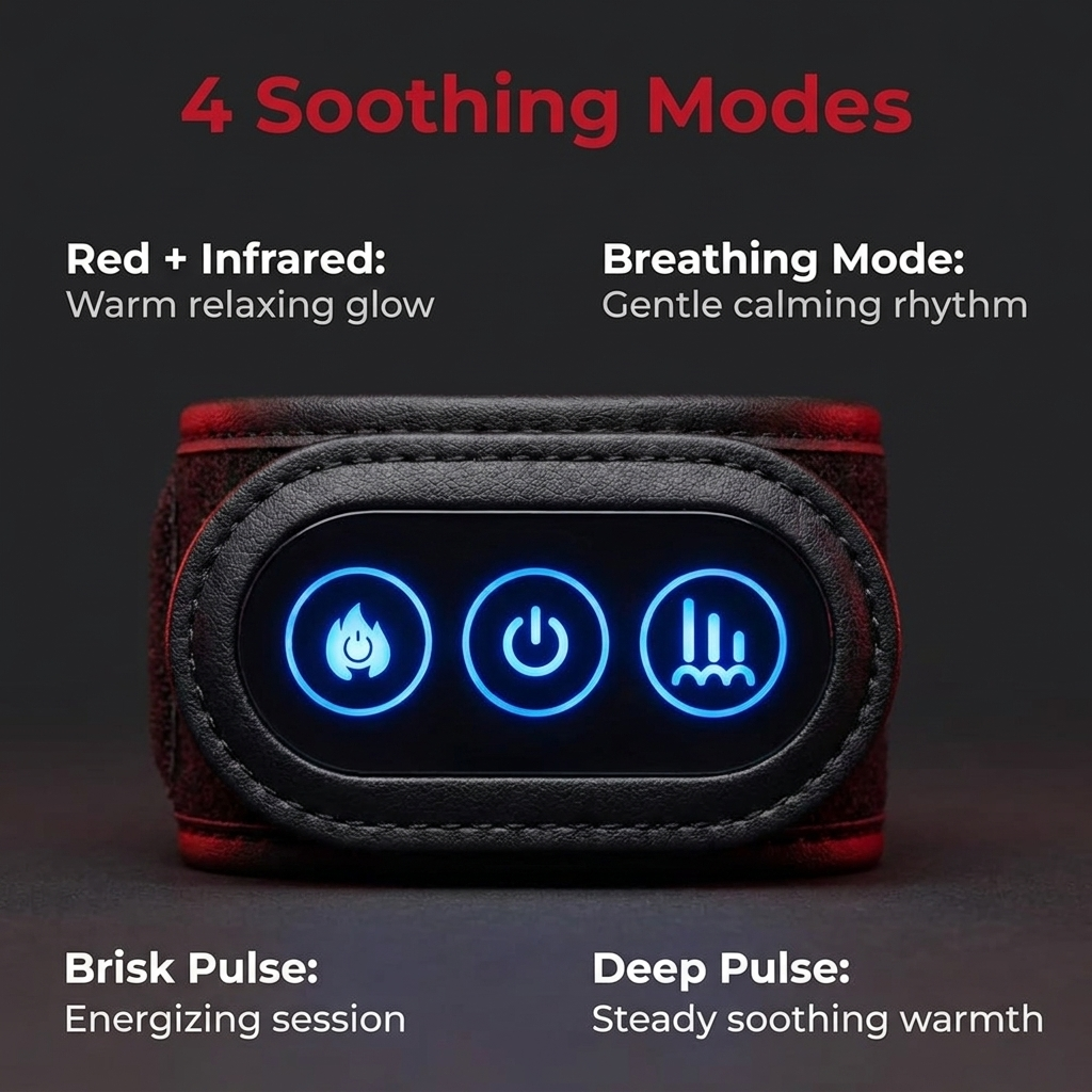 Rechargeable Red Light Therapy Wrist Wrap 48 LED Red and Infrared Light Hand Wrist Finger Joint Support Recovery Device Physiotherapy