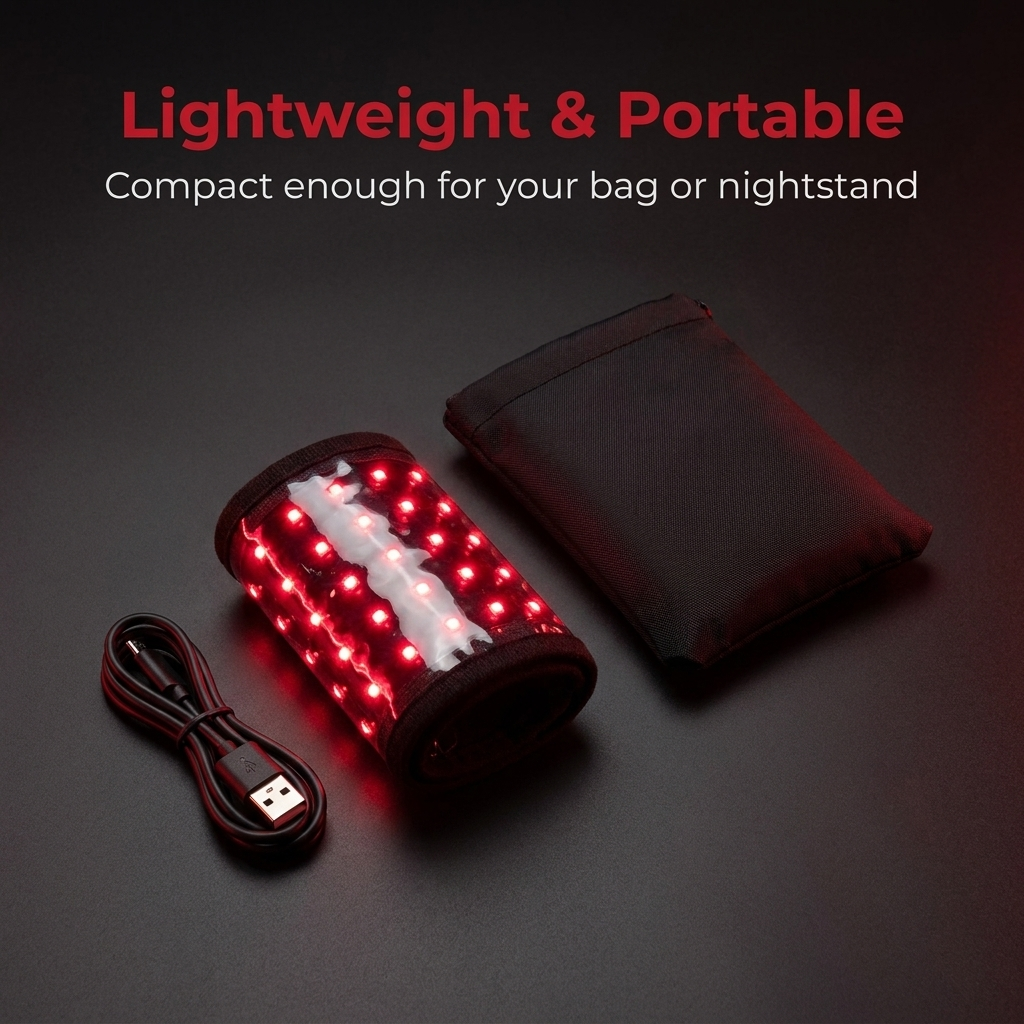 Rechargeable Red Light Therapy Wrist Wrap 48 LED Red and Infrared Light Hand Wrist Finger Joint Support Recovery Device Physiotherapy
