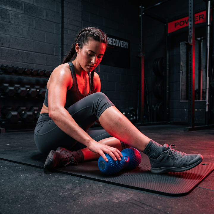 Rechargeable Vibrating Massage Ball Peanut Massager 5 Speed Foam Roller for Muscle Recovery Mobility Fitness Yoga Relaxation Portable