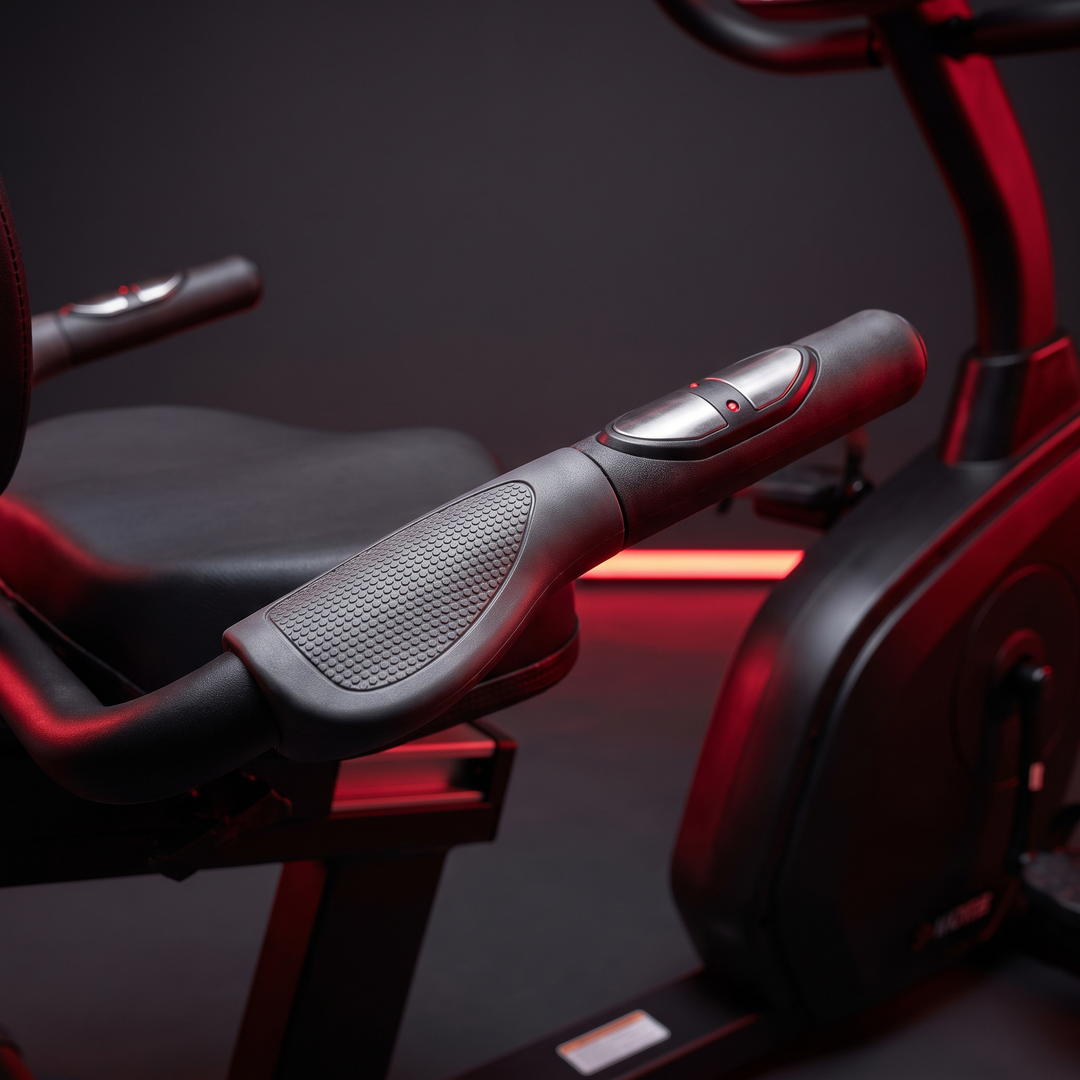 Recumbent Exercise Bike Magnetic Resistance Stationary Bike Bluetooth App LCD Display Heart Rate Monitor Home Gym Cardio Fitness Bike Low Impact