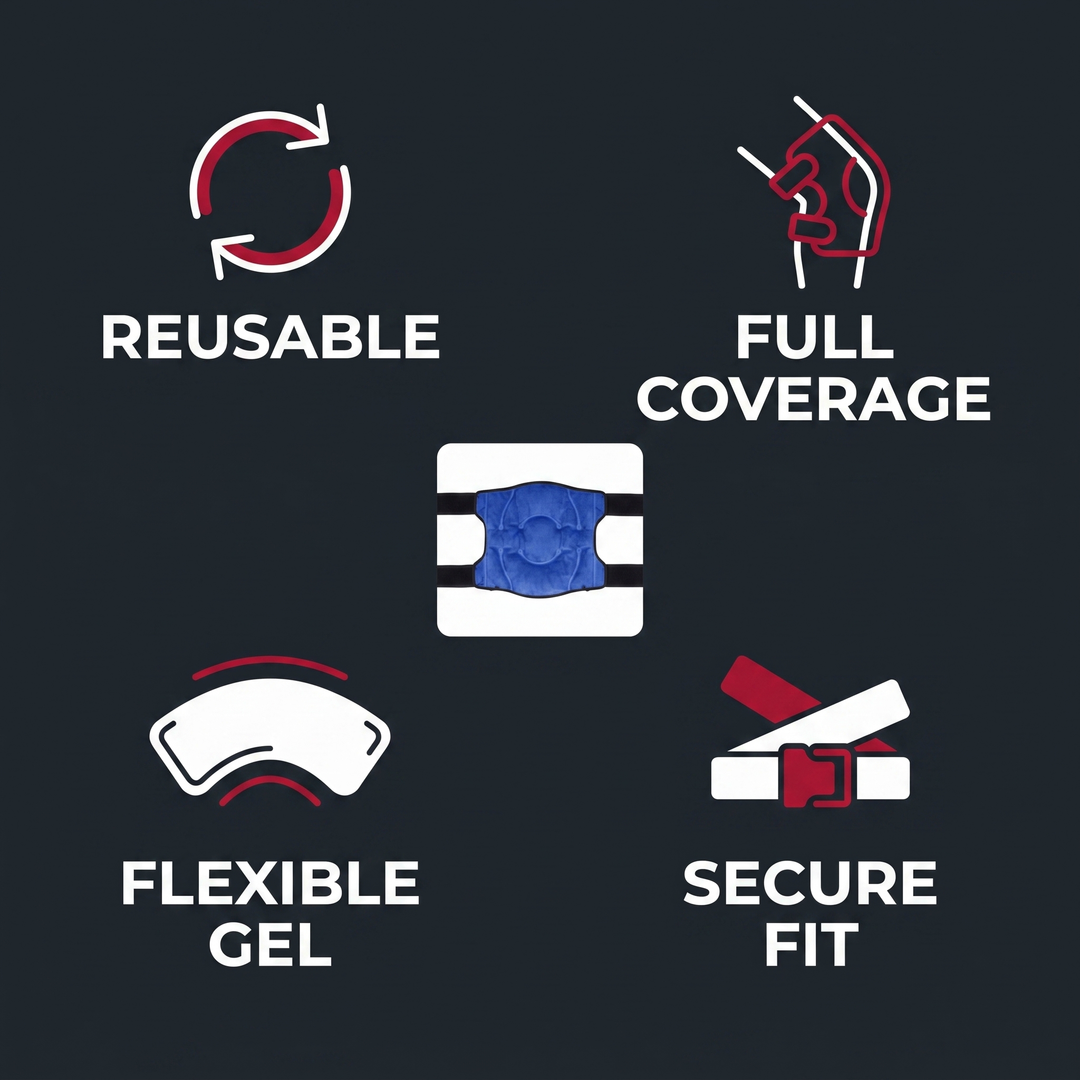 Reusable Knee Ice Pack Wrap 2 Pack Gel Cold Pack for Knee Injuries Post Surgery Recovery Full Coverage Cold Therapy Compression Wrap