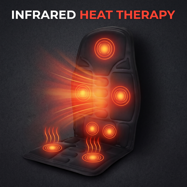 Shiatsu Massage Cushion Vibrating Infrared Heat Pad Neck Back Lumbar Full Body Massager Car Home Office Cervical Support Relief