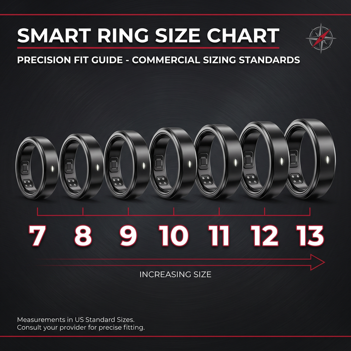 Smart Health Tracking Ring Heart Rate Blood Oxygen Skin Temperature Monitor 5ATM Waterproof Fitness Ring for Men Women Android iOS with Charging Case