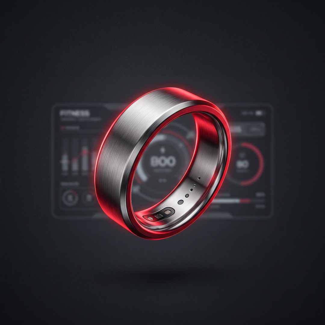 Smart Health Tracking Ring Heart Rate Blood Oxygen Skin Temperature Monitor 5ATM Waterproof Fitness Ring for Men Women Android iOS with Charging Case
