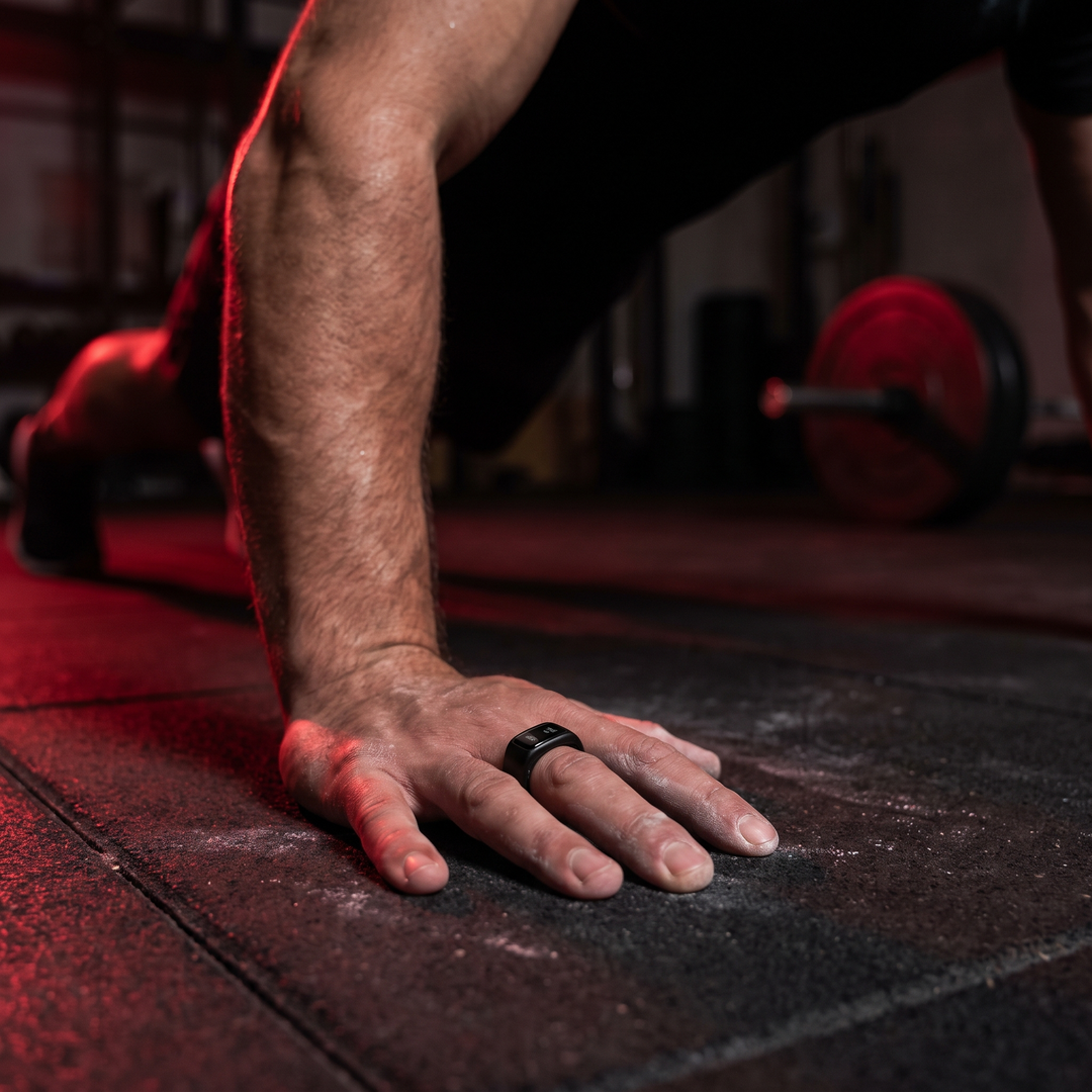 Smart Health Tracking Ring Heart Rate Blood Oxygen Skin Temperature Monitor 5ATM Waterproof Fitness Ring for Men Women Android iOS with Charging Case