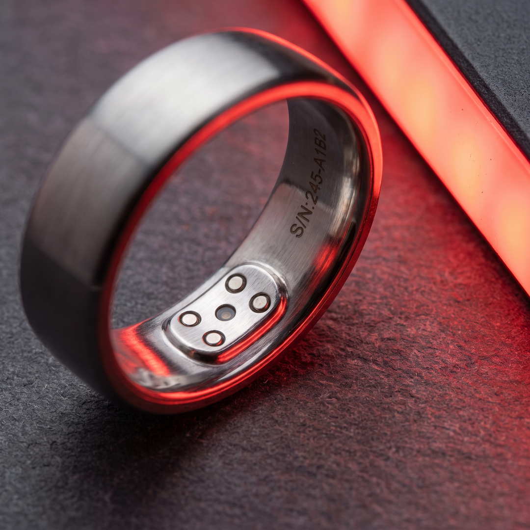 Smart Health Tracking Ring Heart Rate Blood Oxygen Skin Temperature Monitor 5ATM Waterproof Fitness Ring for Men Women Android iOS with Charging Case