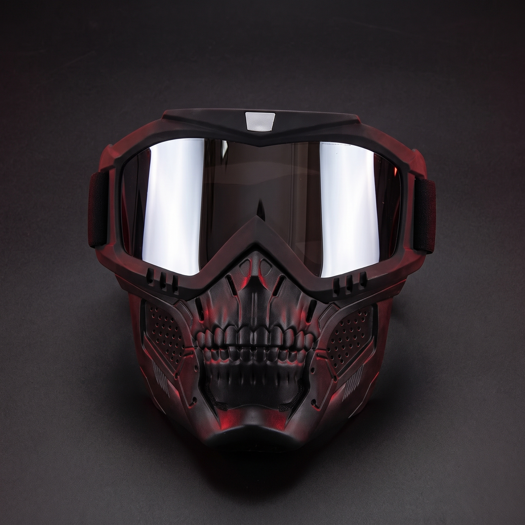 Tactical Goggles with Skull Face Mask Outdoor Riding Glasses Windproof UV Protection Off-Road Racing Cycling Eyewear Multi-Purpose