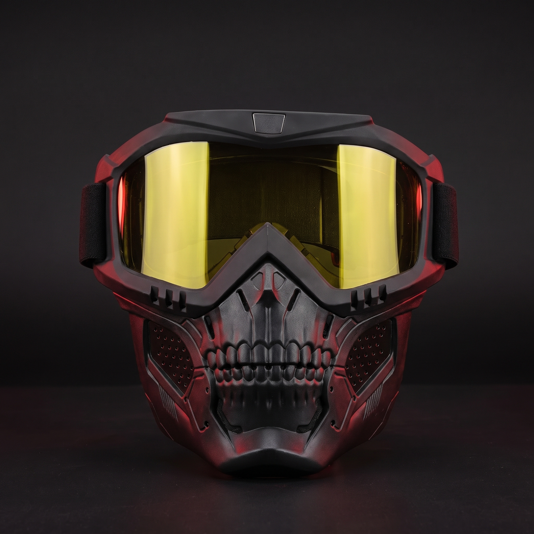 Tactical Goggles with Skull Face Mask Outdoor Riding Glasses Windproof UV Protection Off-Road Racing Cycling Eyewear Multi-Purpose