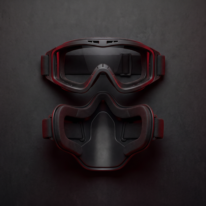 Tactical Half Face Mask with Flip Goggles Paintball Helmet Accessory for Hunting CS Shooting Airsoft Outdoor Sport Protective Gear