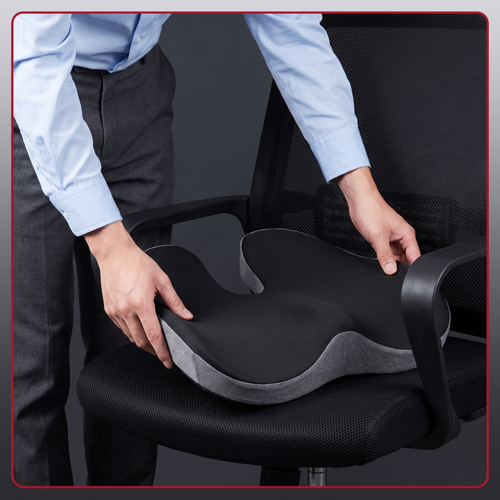 Therapeutic Massage Seat Cushion with Heat and Vibration Coccyx Pressure Relief Office Chair Pad Kegel Pelvic Floor Support Home and Work Use
