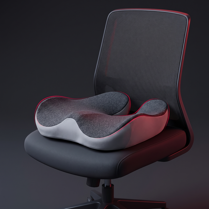 Therapeutic Massage Seat Cushion with Heat and Vibration Coccyx Pressure Relief Office Chair Pad Kegel Pelvic Floor Support Home and Work Use