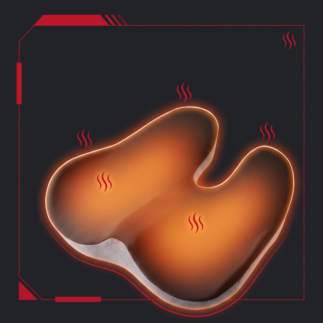 Therapeutic Massage Seat Cushion with Heat and Vibration Coccyx Pressure Relief Office Chair Pad Kegel Pelvic Floor Support Home and Work Use